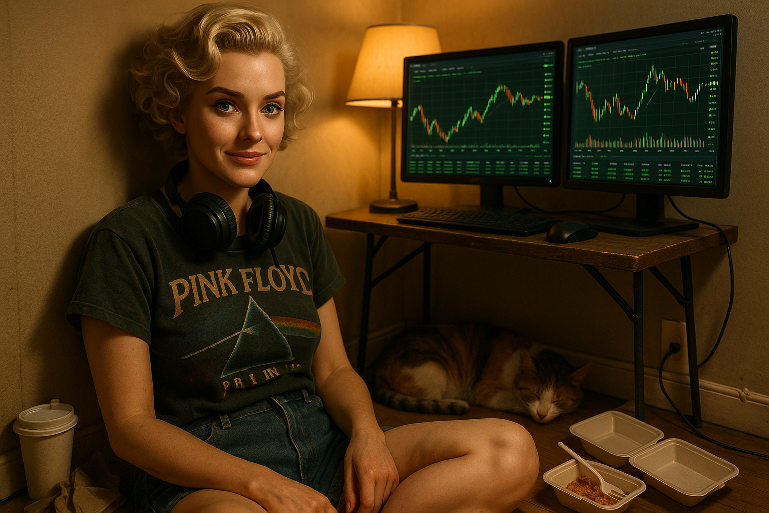 Ruthie at her setup — where it all started