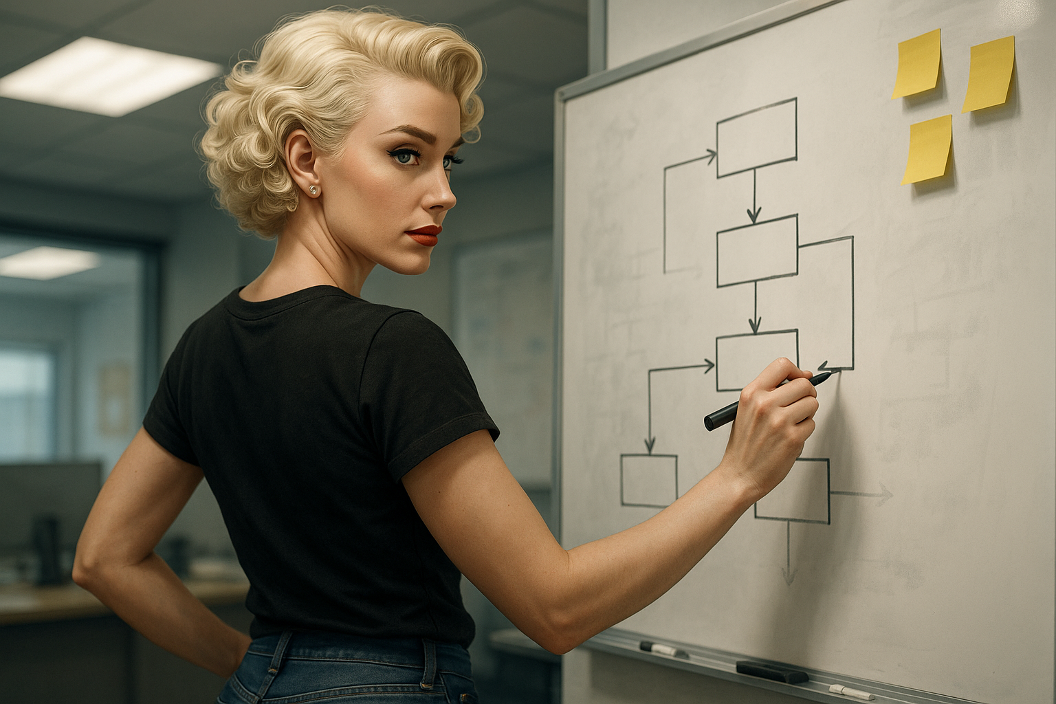 Ruthie mapping out the architecture